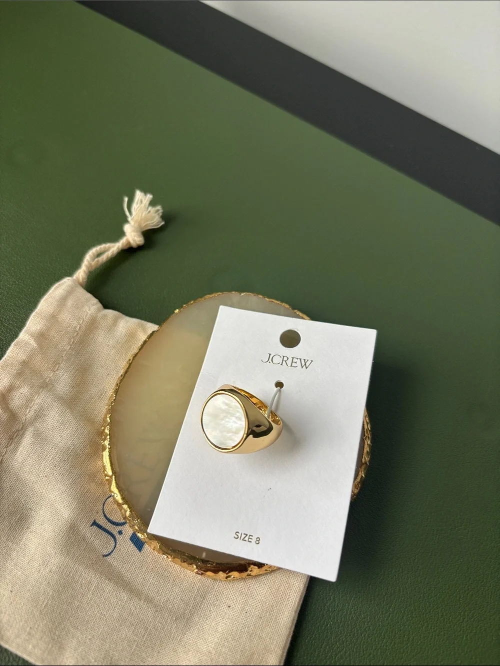 J. Crew Gold Mother-of-Pearl Ring